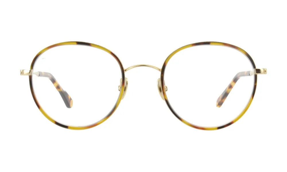 Lunettes Panto en métal guilloché, Écaille miel · or, La Belle Lunette Française